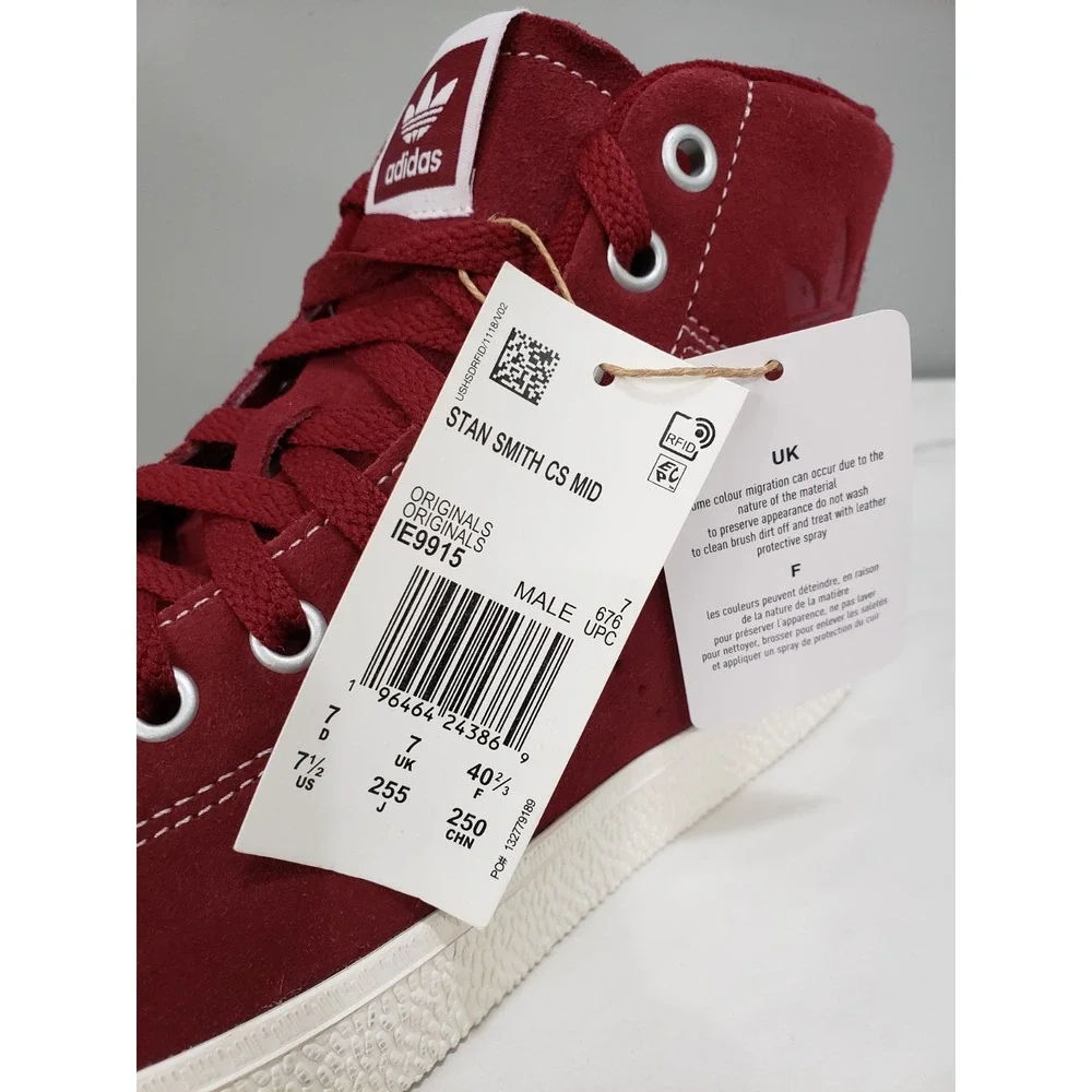 NEW WITH TAGS - NO BOX Adidas Stan Smith Cs High Sneakers Brd Suede Ie9915 FIZ36